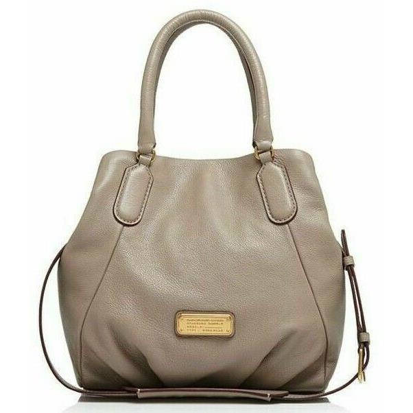 Marc Jacobs Q Fran Cement Gray Italian Leather LG Shoulder Tote Bag