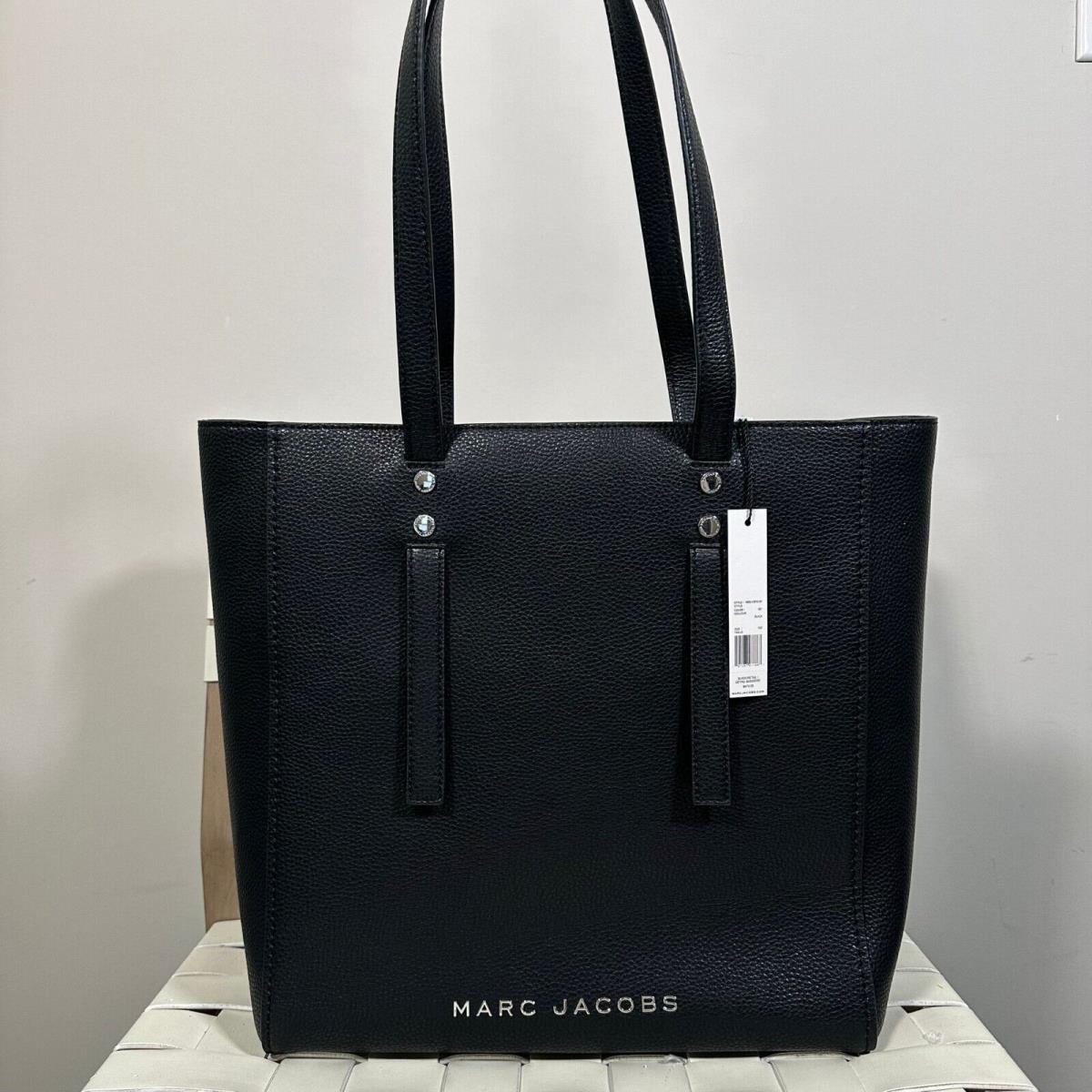 Marc Jacobs Black Tote Pebbled Leather Shoulder Bag Jordan Stud Mrsp 475