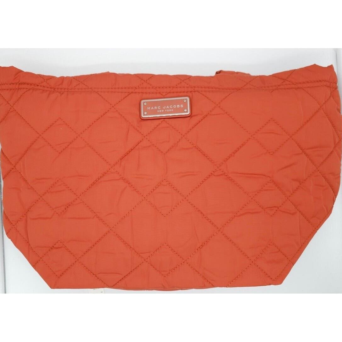 Marc Jacobs Quilted Nylon Zip Logo Tote Bag Mecca Orange Medium GL02305570