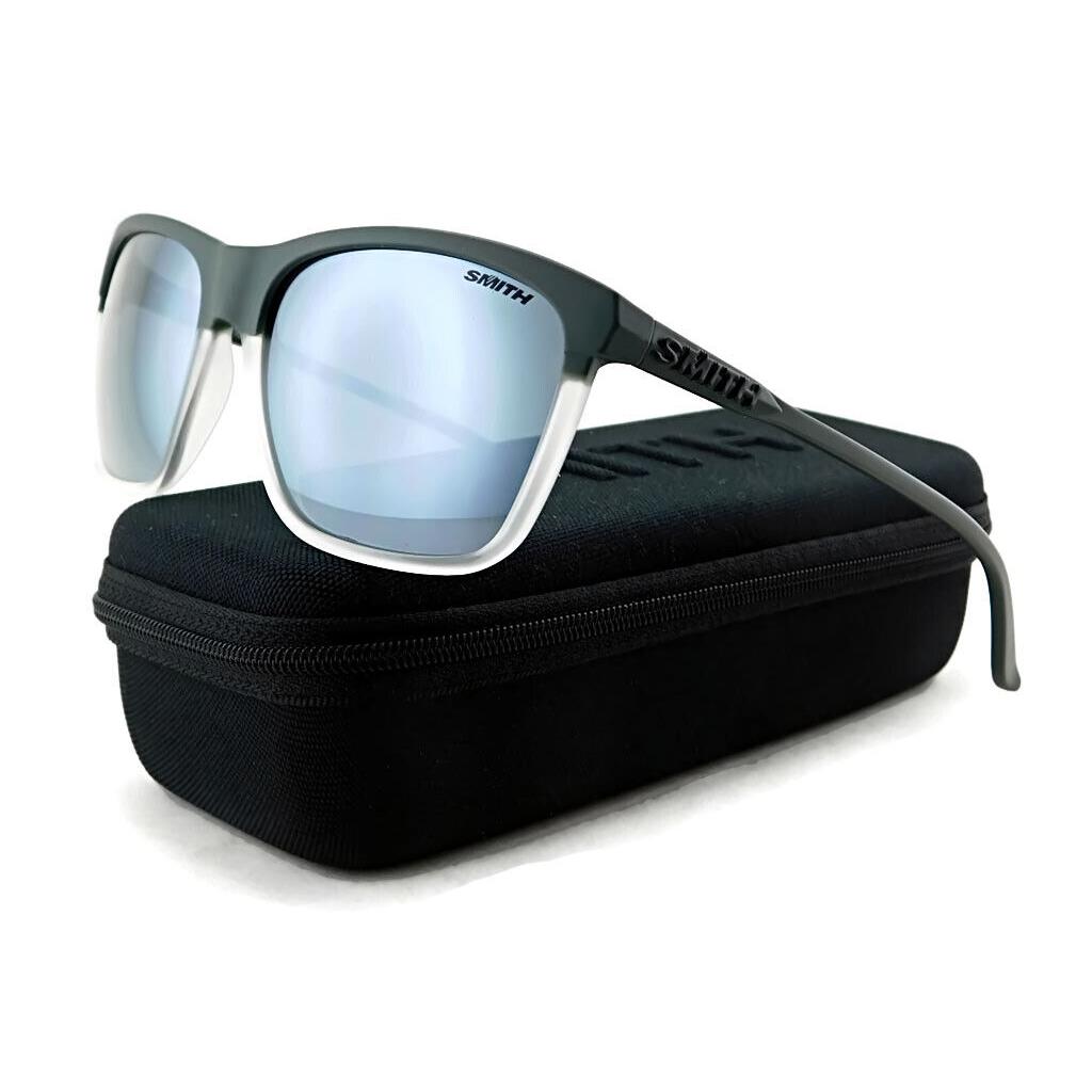 Smith Delano Sunglasses Dark Green Crystal / Super Platinum Silver Mirror Lens