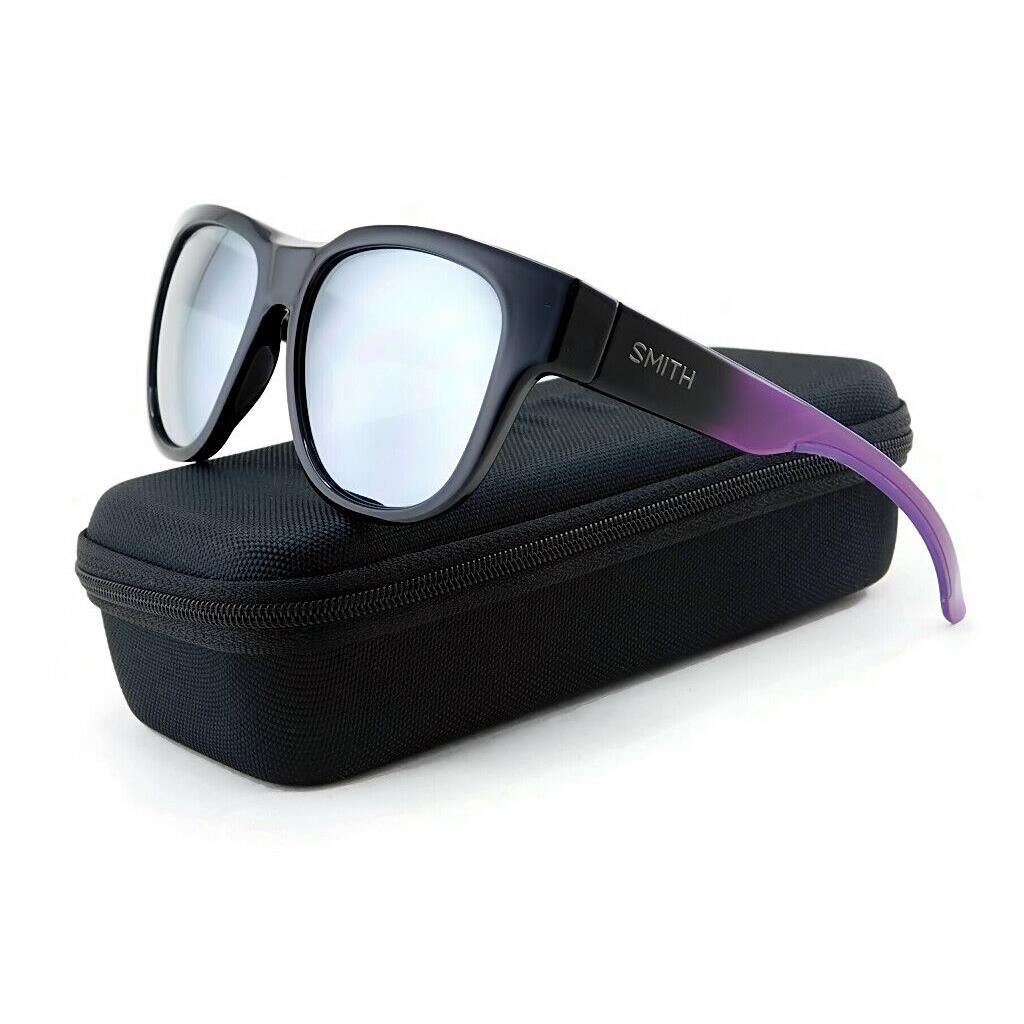 Smith Rounder Sunglasses Violet Spray / Chromapop Platinum Mirror Lens - Frame: Violet Spray, Lens: ChromaPop Platinum Mirror