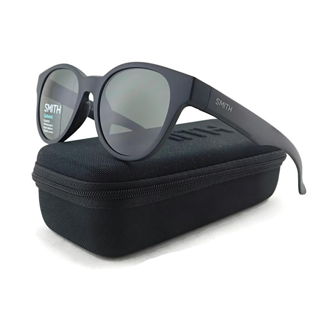 Smith Snare Polarized Sunglasses Matte Black / Polar Green Lens