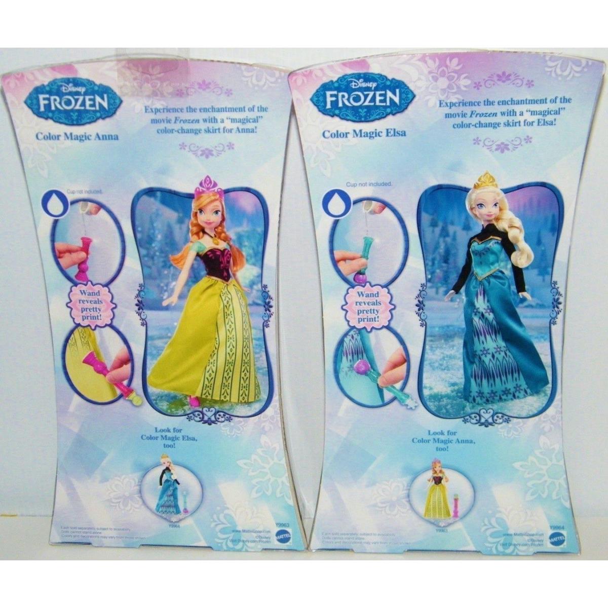 Disney Frozen Anna Elsa Dolls 12 Color Magic Magical Change Dress Set Wands