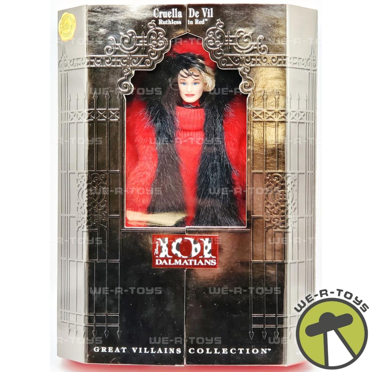 Disney`s 101 Dalmatians Cruella De Vil Ruthless in Red Doll 1997 Mattel 17576