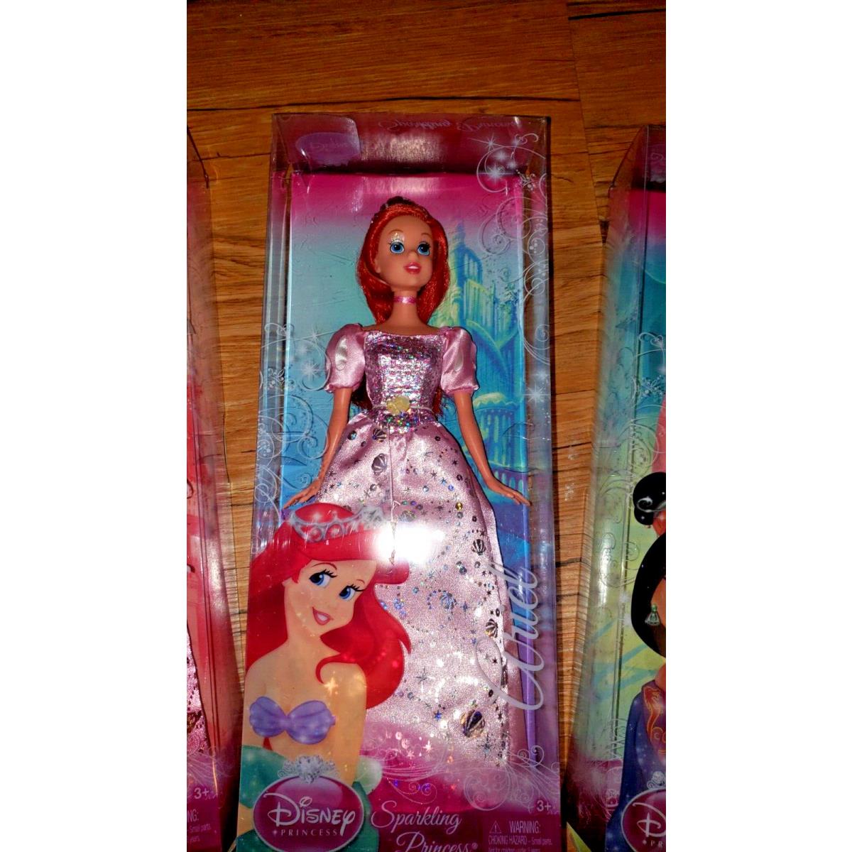 2009 Disney Princess Sparkling Dolls Set Of 4