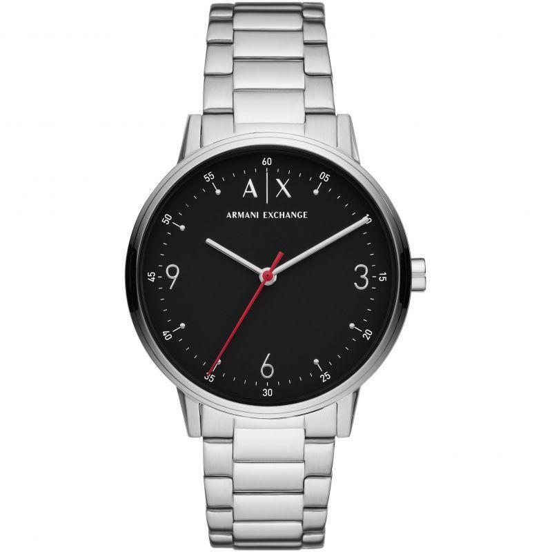 Armani Exchange Men`s Cayde Stainless Steel Black Dial Watch - AX2737