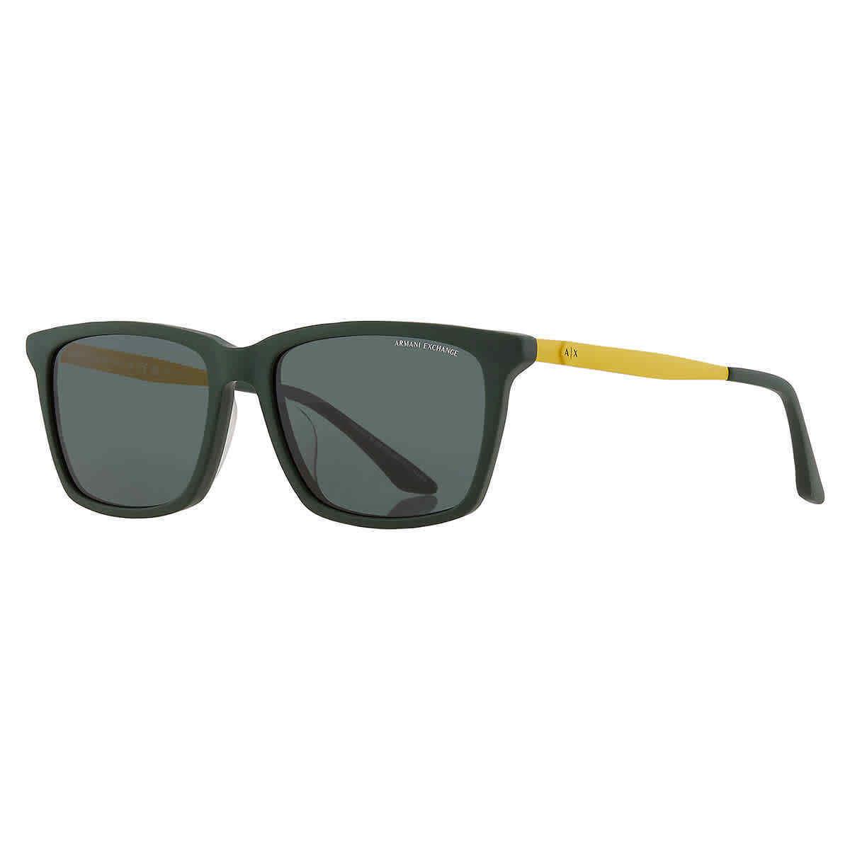 Armani Exchange Green Rectangular Men`s Sunglasses AX4138SF 830171 57