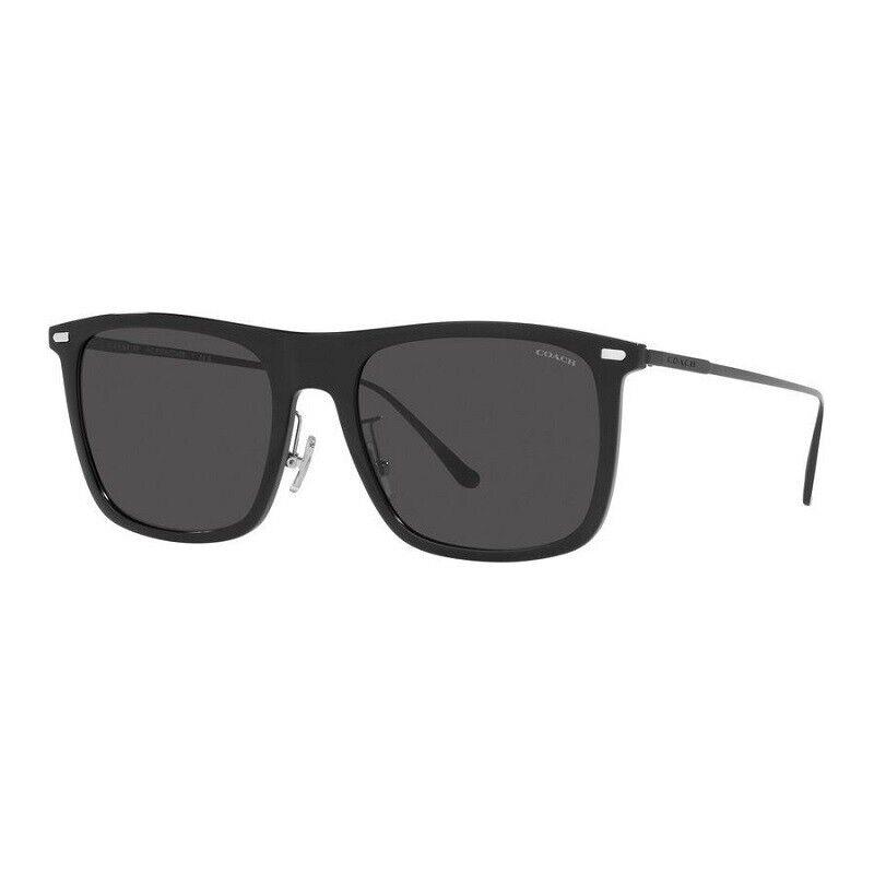 Coach HC8356 500287 Black/dark Grey Solid 56-19-145 Sunglasses