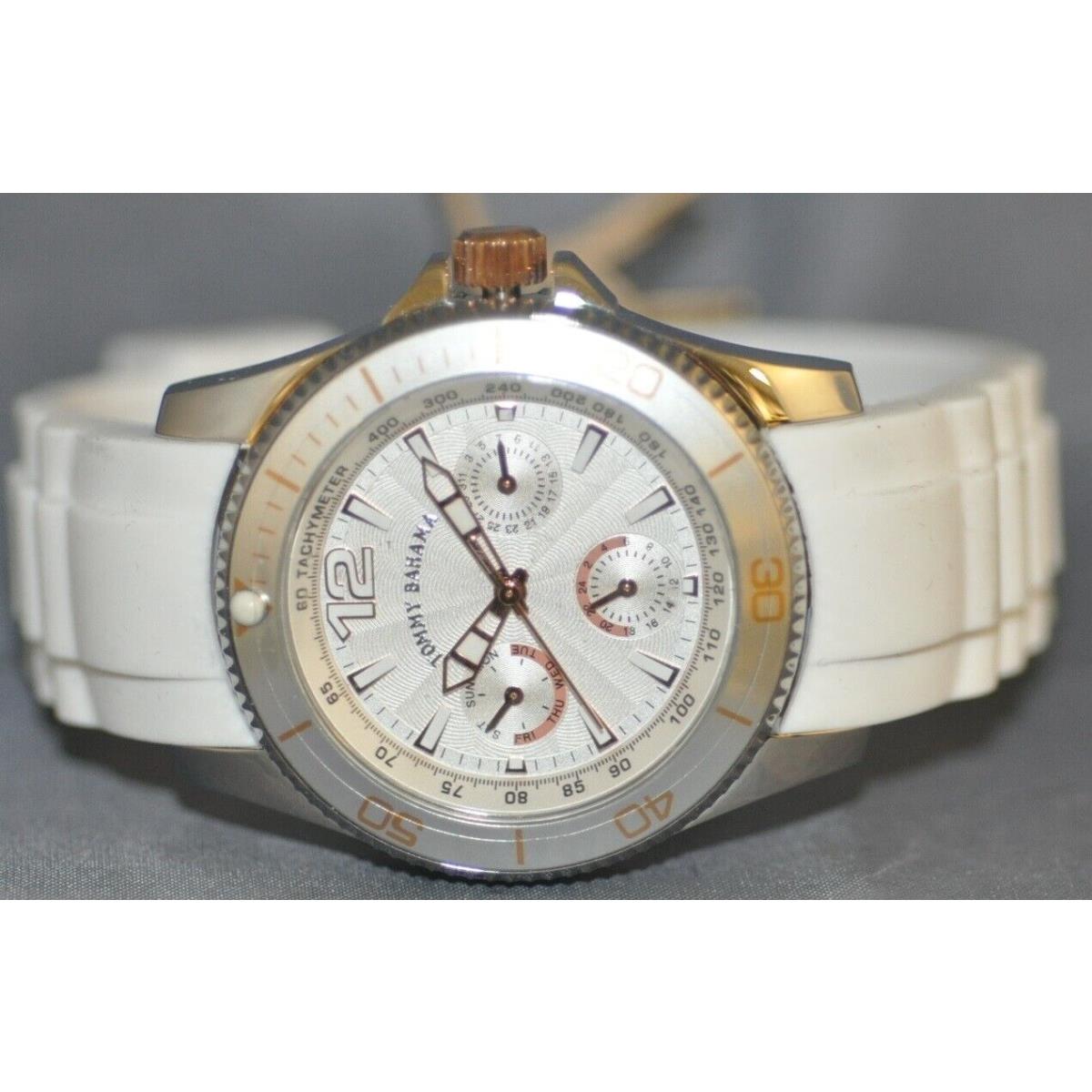 Tommy Bahama Ladies Riviera Silver Dial White Polyurethane Watch TB2145