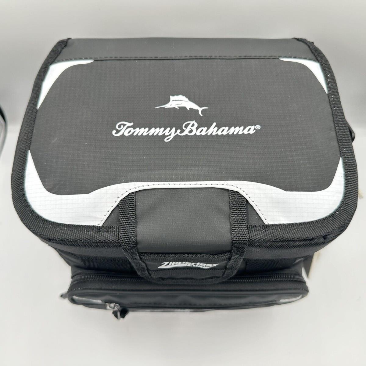 Tommy Bahama Zipperless Lunch Cooler Shoulder Bag 9 Cans Deep Freeze Black