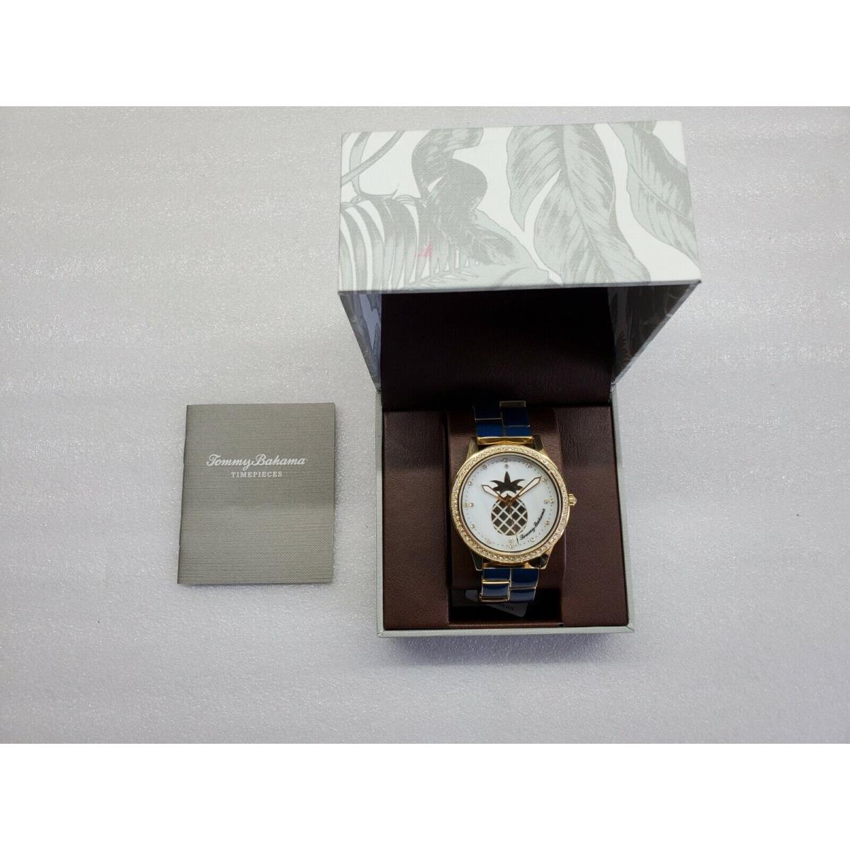 Tommy Bahama White Dial Blue Ceramic Gold St.steel Women`s Watch TB00028-03