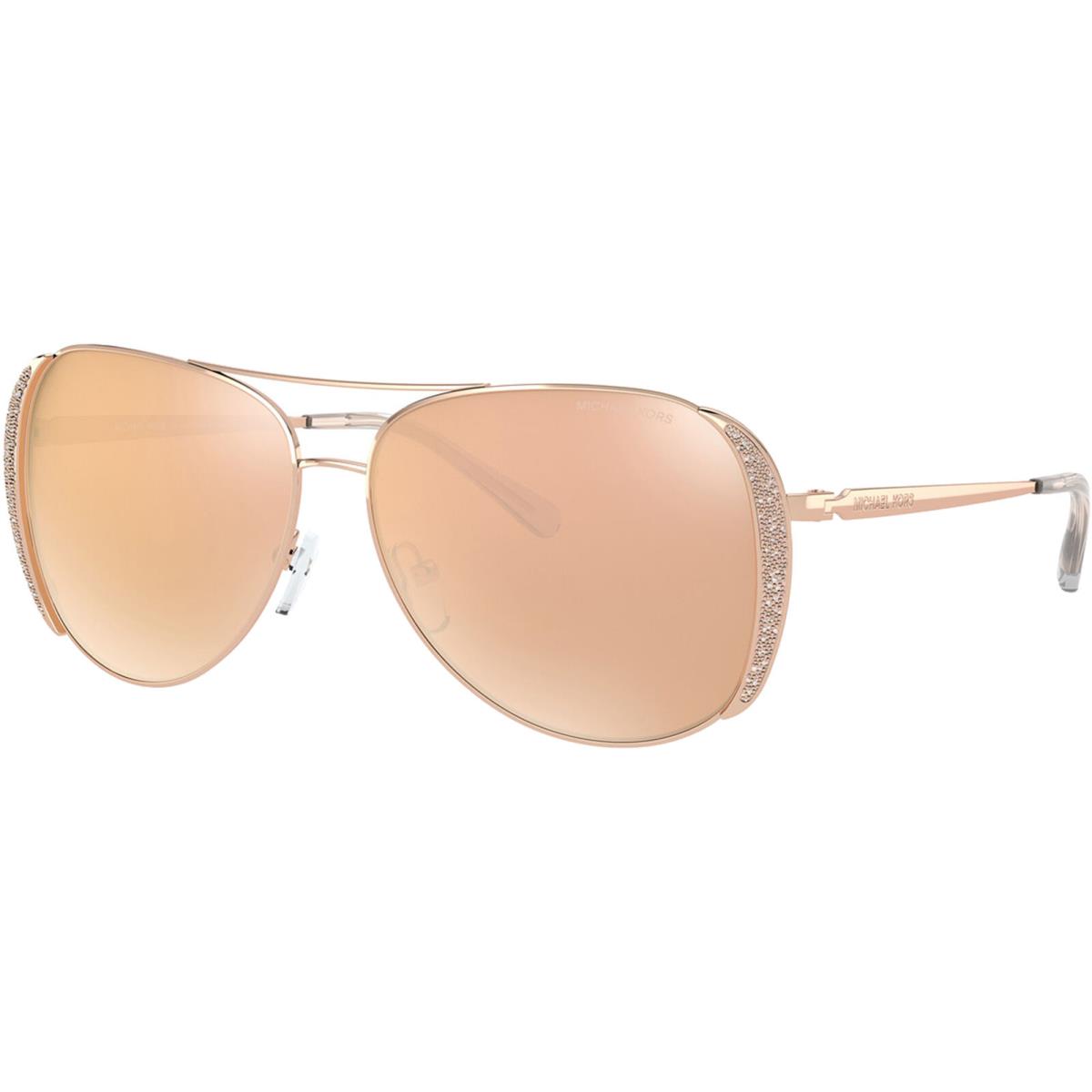 Michael Kors Chelsea Glam Women`s Rose Gold-tone Aviator Sunglasses 1082 1108R1