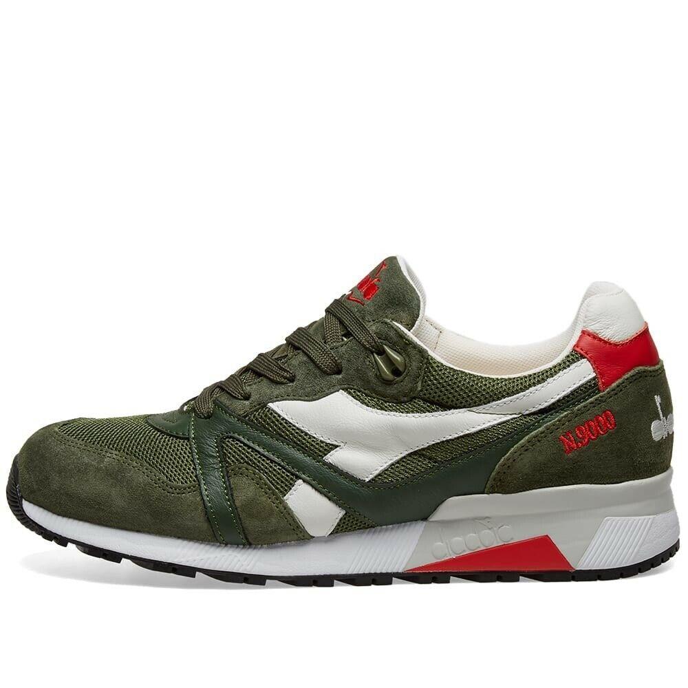 Diadora N9000 H Mesh Italia Olive Green White Red Men`s Made In Italy