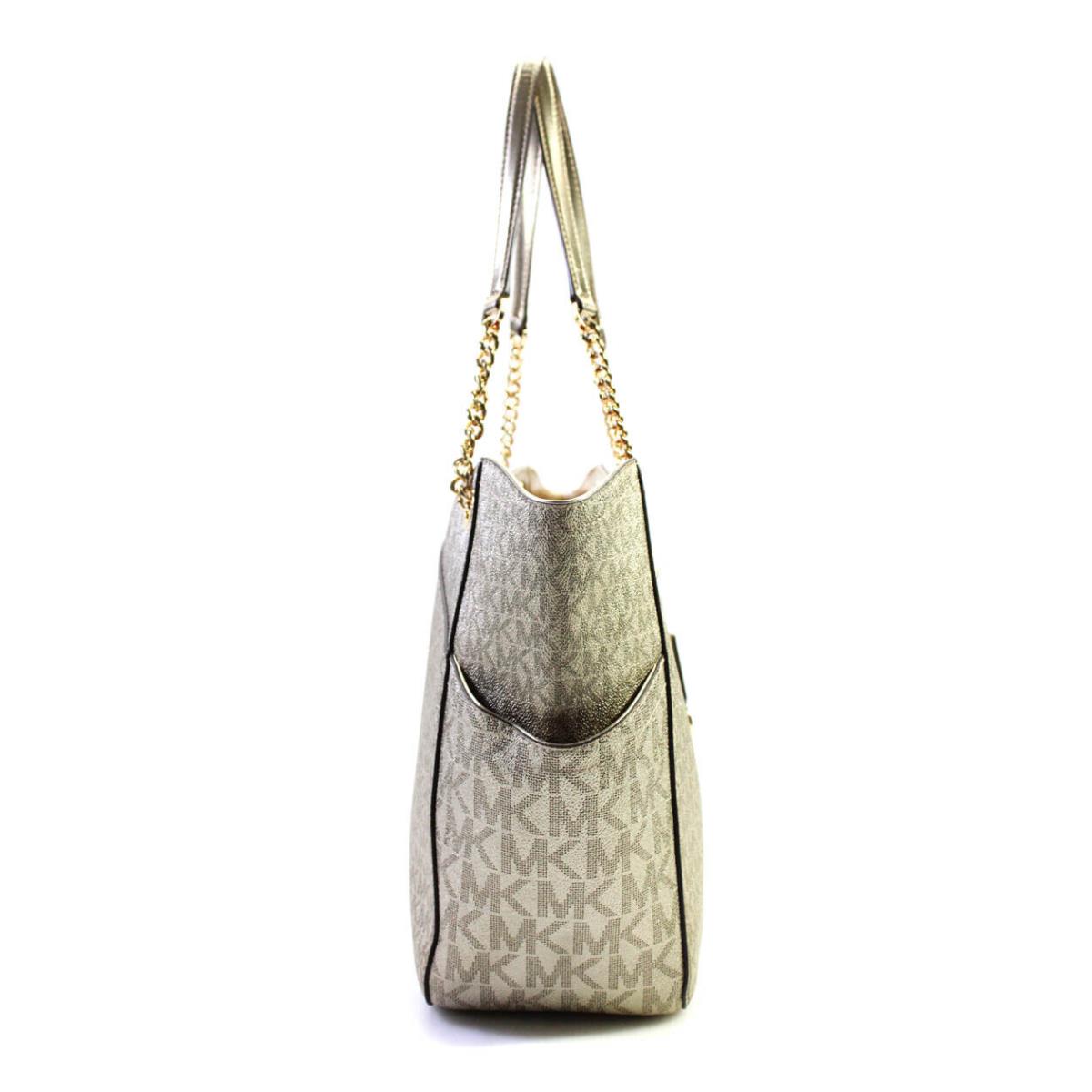 Kors Womens Gold Large Chain Strap Tote Shoulder Bag Handbag