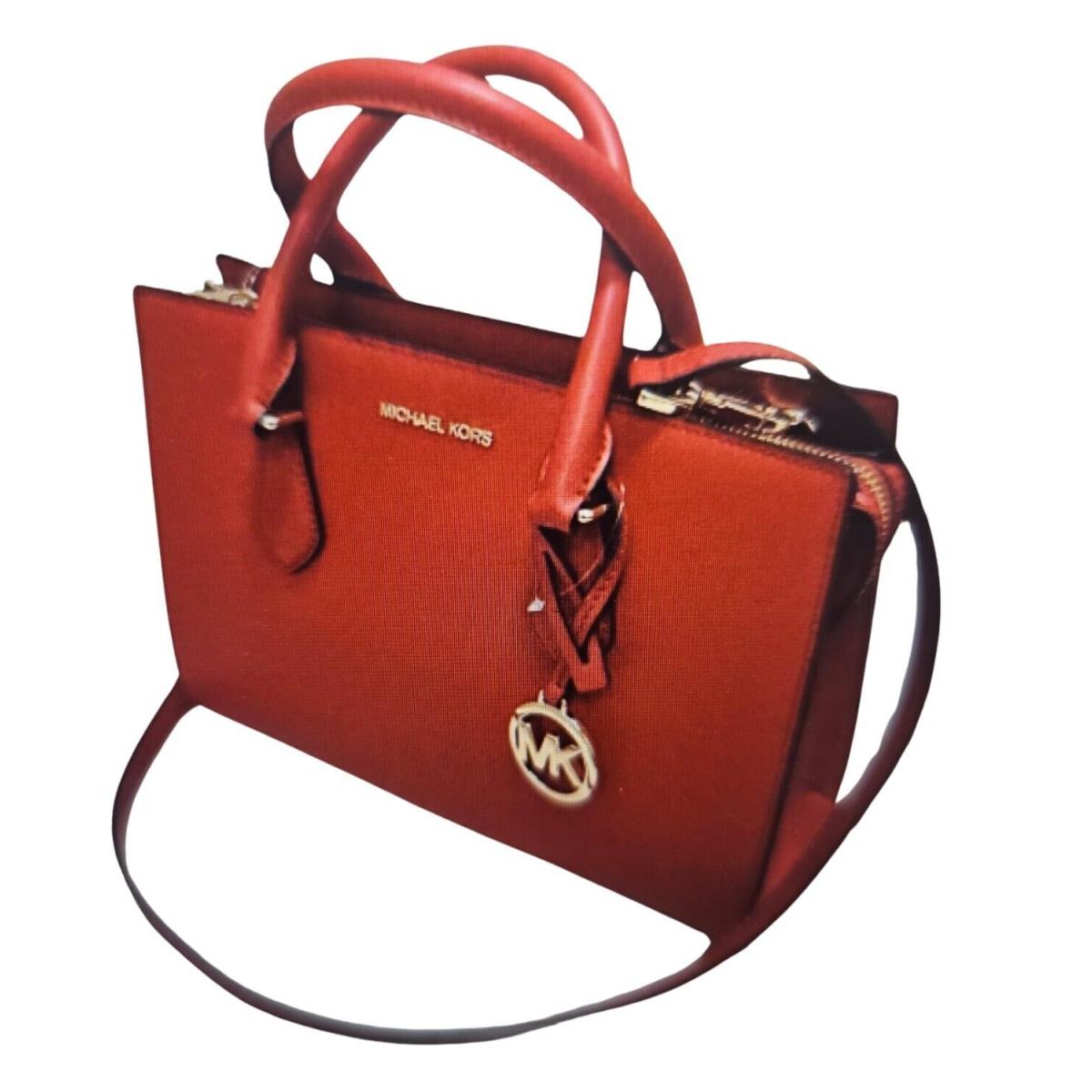 Michael Kors Red Satchel Crossbody Shoulder Bag Handbag Purse 11 x9 x5