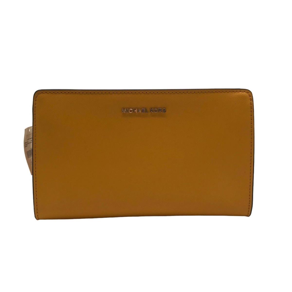 Michael Kors Sun Yellow Saffiano Leather Jet Set Travel Convertible Crossbody