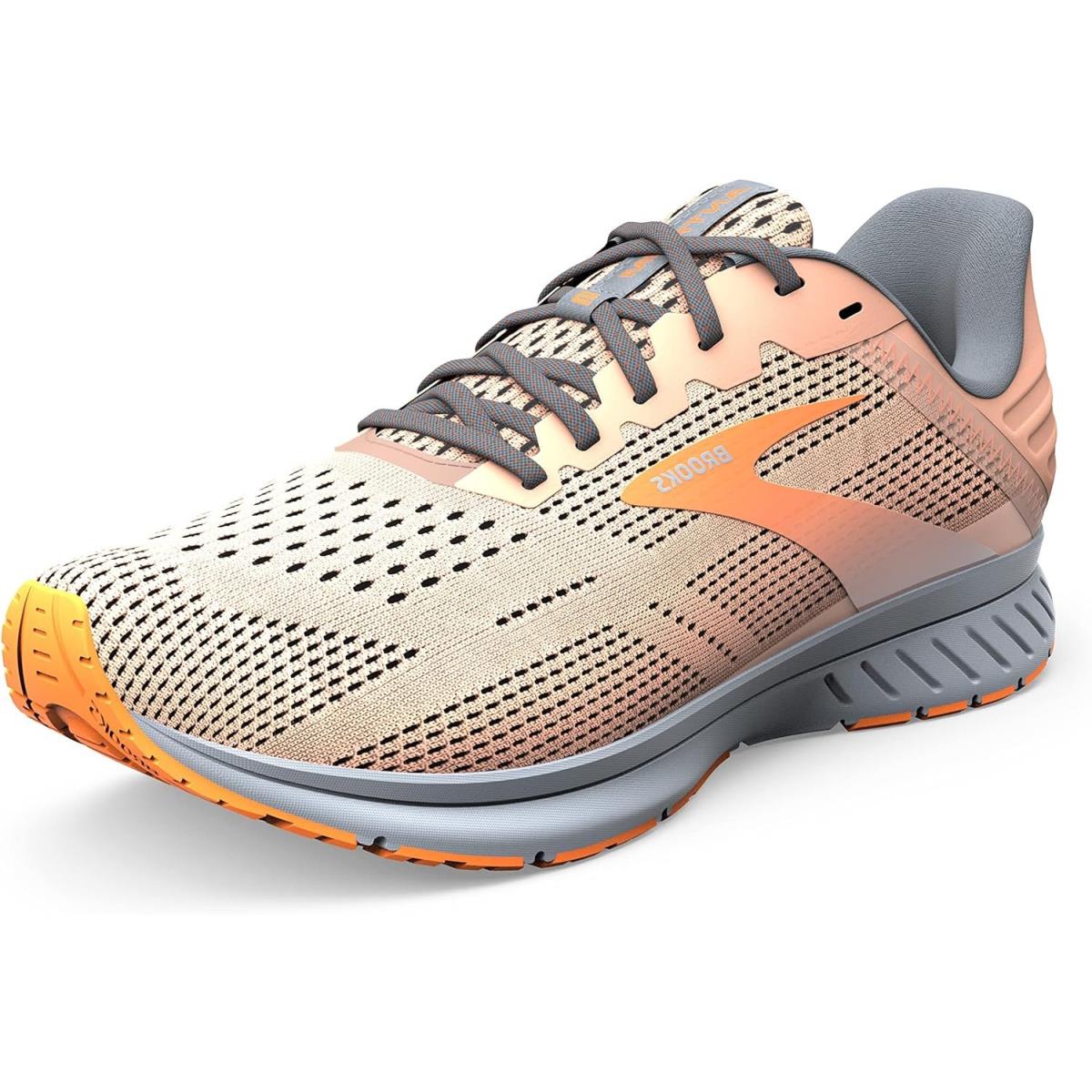 Brooks Women s Anthem 5 Neutral Running Shoe - Pale Peach/ Tangerine/ Gray