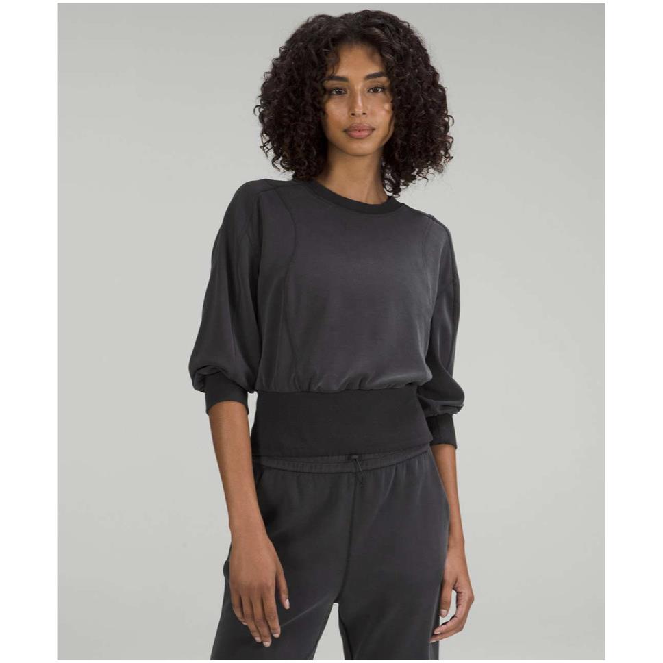 Lululemon Softstreme Ribbed Hem Pullover - Retail Black