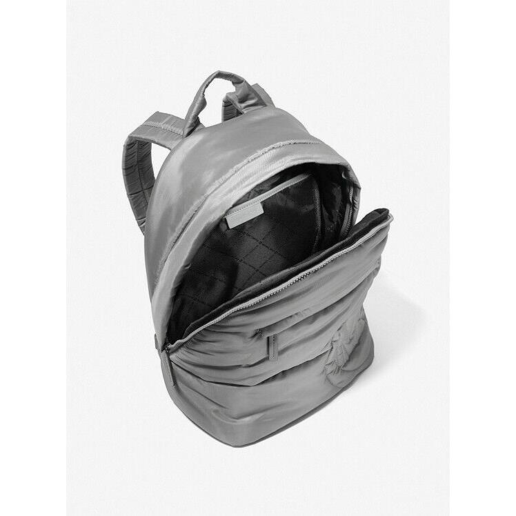 Michael Kors Rae Med. Quilted Metallic Nylon Backpack Heather Grey