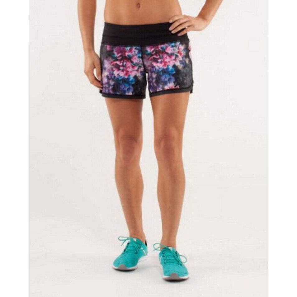 Lululemon Run Groovy Shorts sz 4 Spring Has Sprung Flawless Run Summer