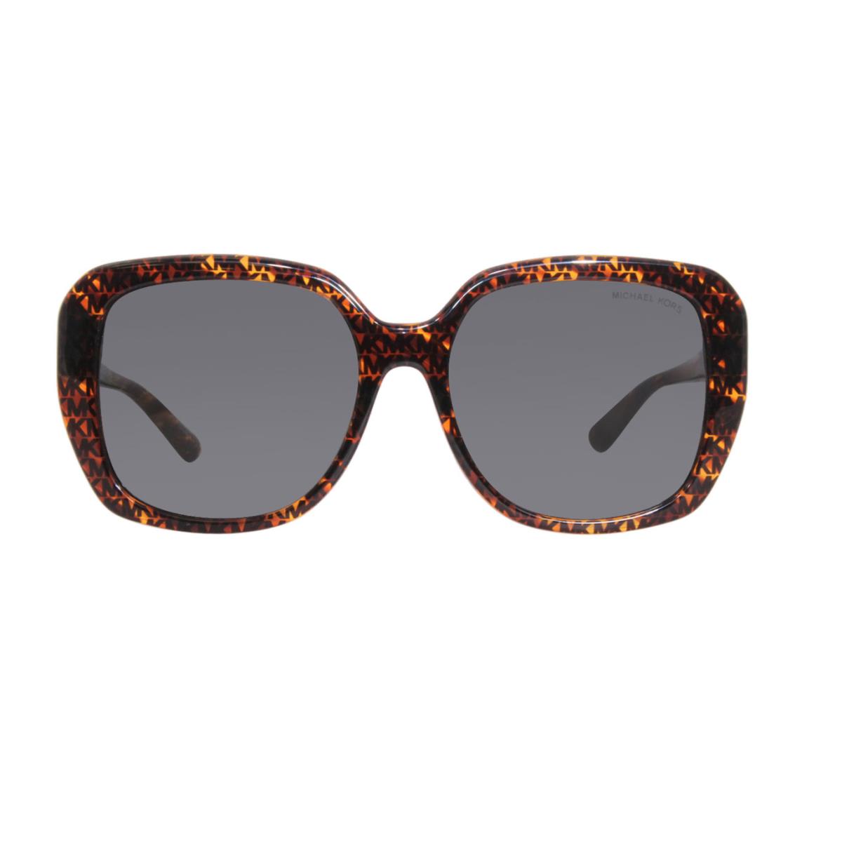 Michael Kors Oversized Logo Print Brown Sunglasses MK2140F 366787 57 Manhasset - Frame: Brown, Lens: Gray