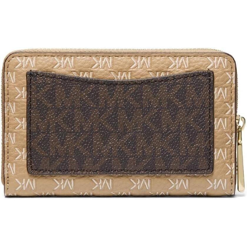 Michael Kors Jet Set Small Zip Around Card Case Camel One Size