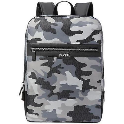 Michael Kors Men`s Nylon Camo Business Backpack Charcoal Grey Black