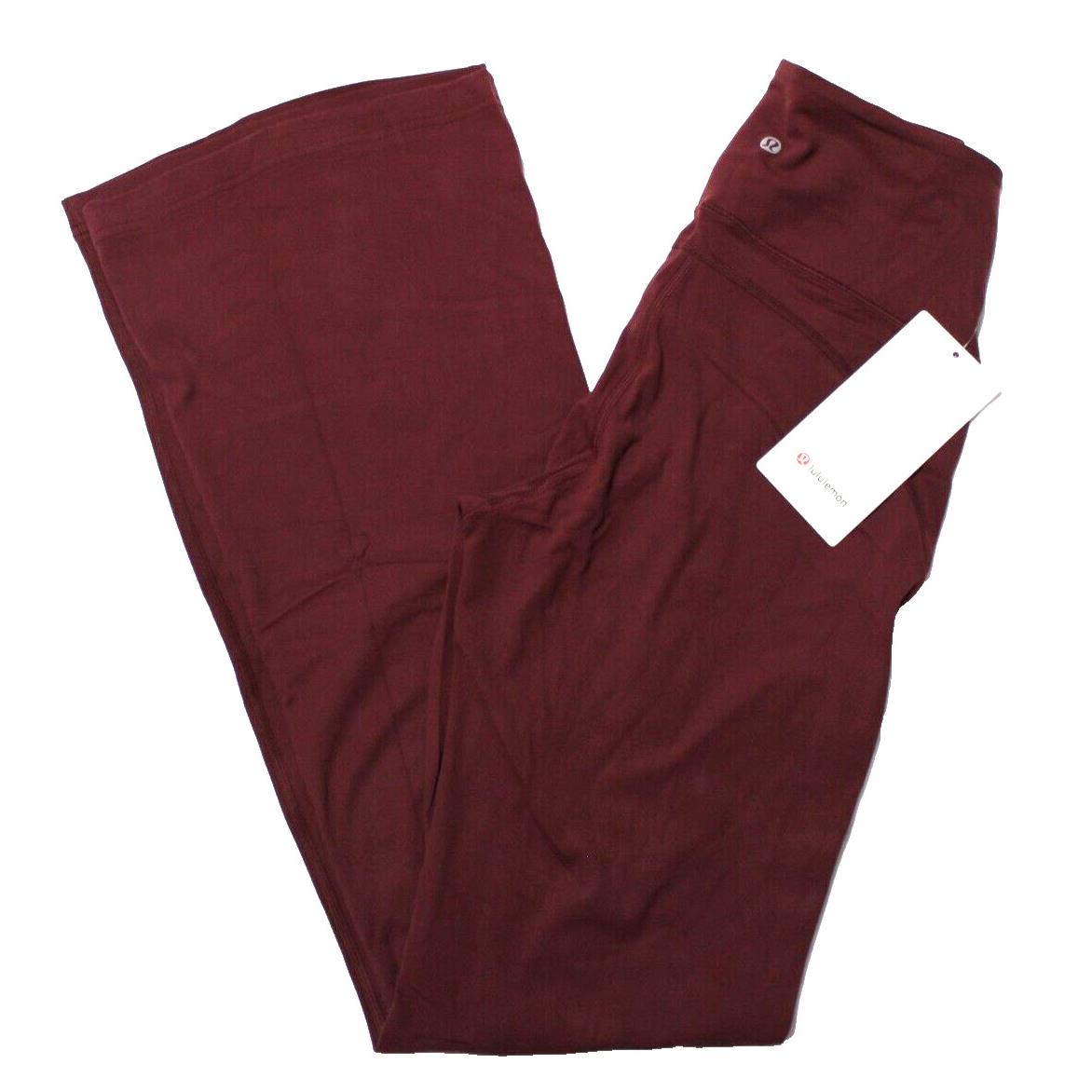 Women`s Lululemon Groove Pant Shr Flare Nulu -redmr Red Merlot - Size 8