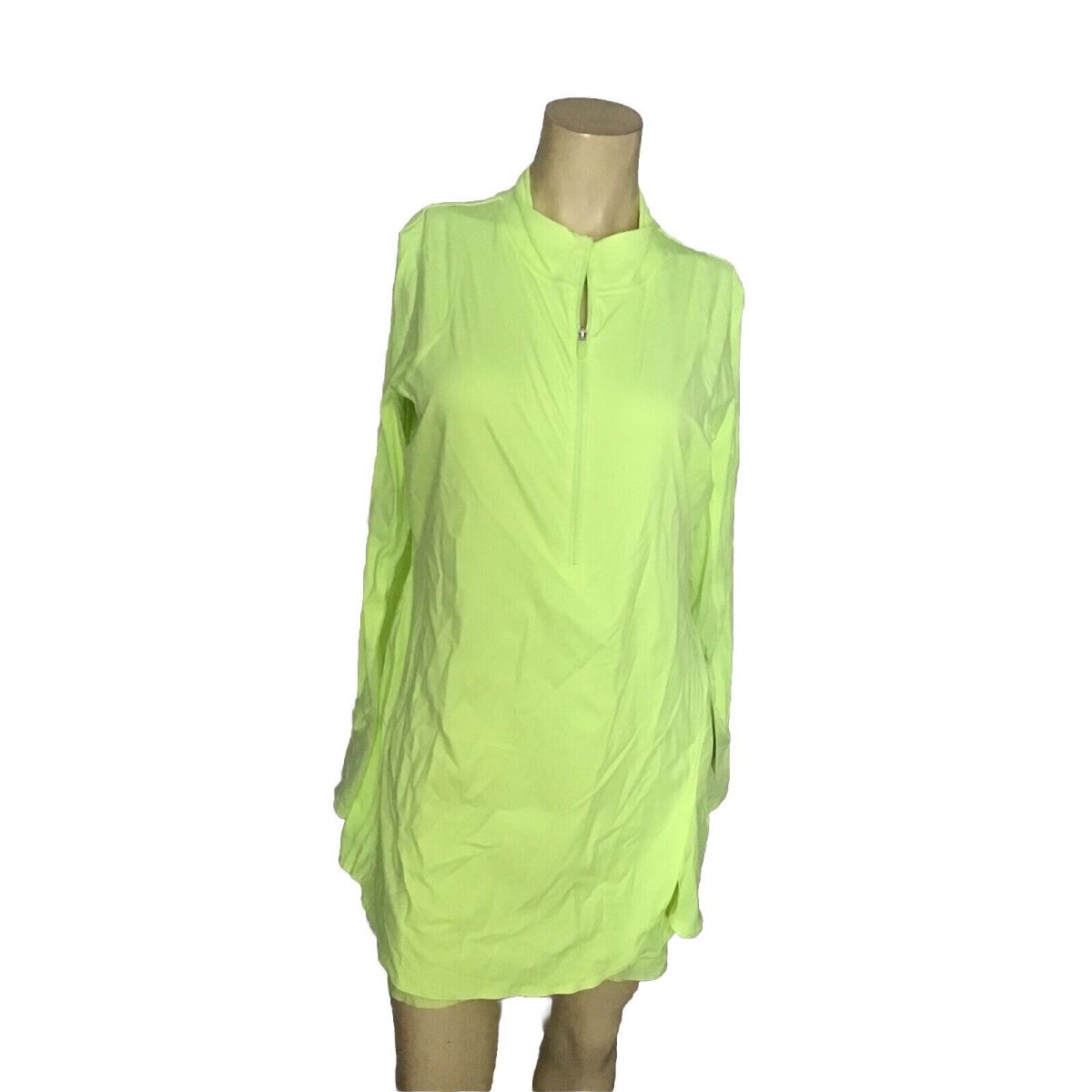 Lululemon Nulux Long Sleeve Tennis Sport Dress Lime Green -12