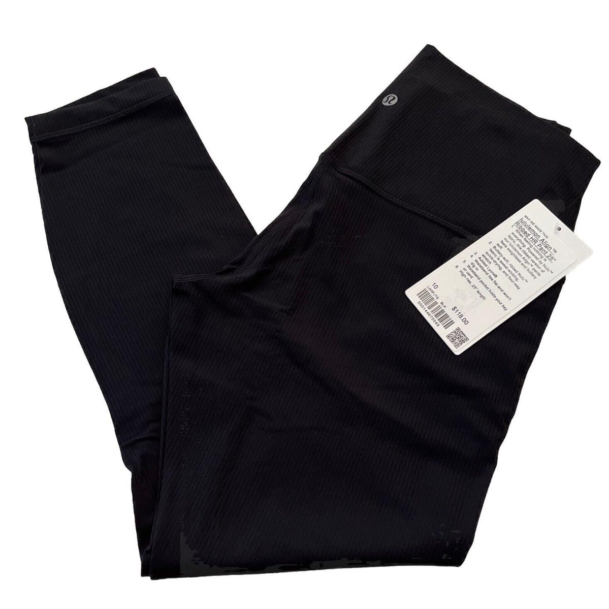 Lululemon Align Ribbed HR Pant 25 Size 10 Black LW5FJTS Tags