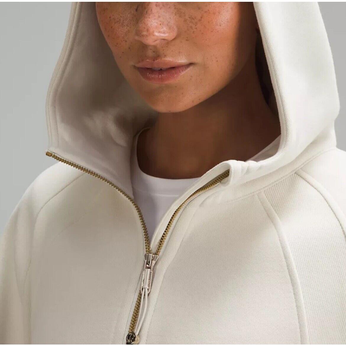 Lululemon Scuba Oversized Half-zip Hoodie Xs/s Bone - Gold Hardware Logo U1