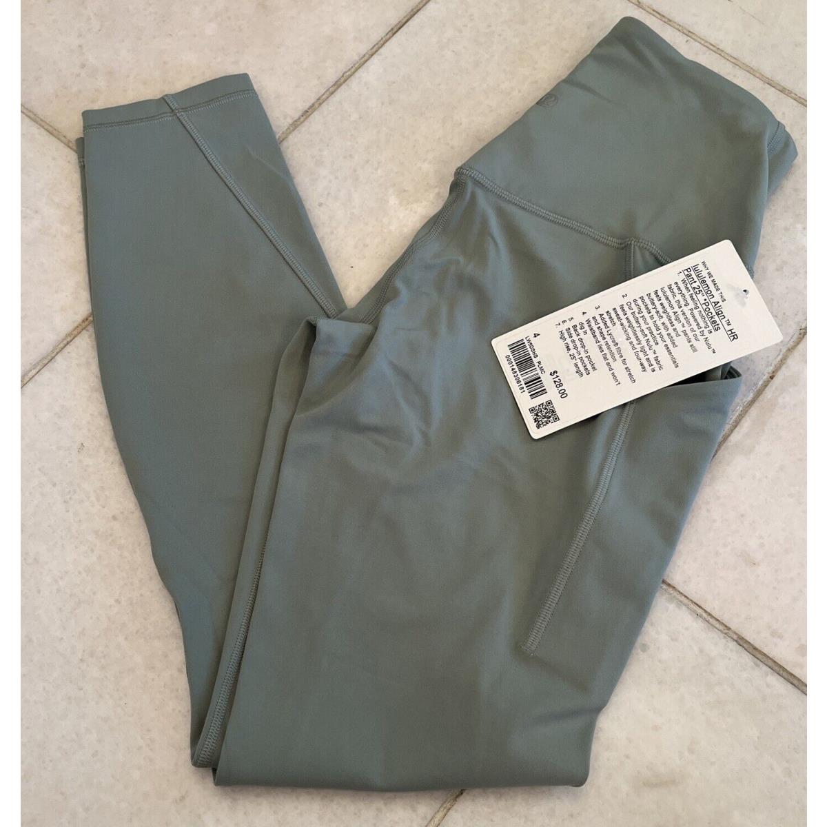 Lululemon Size 4 Align HR Pant 25 Pockets LW5DSHS Green