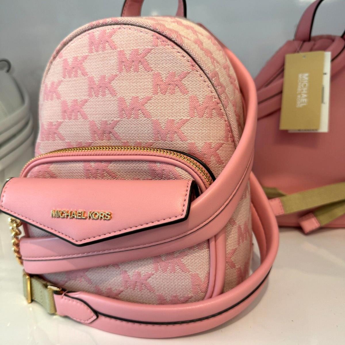 Michael Kors Maisie XS 2IN1 Backpack MK Signature Jacquard Carnation Pink