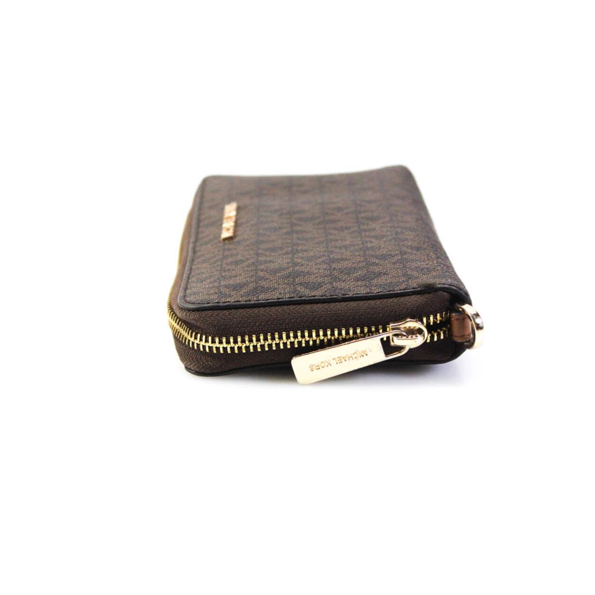 Kors Womens Brown Leather Large Flat Phone Case Wristlet Wallet