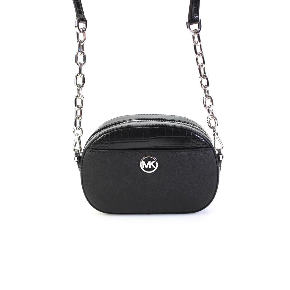 Kors Womens Black Leather Small Front Pocket Crossbody Handbag