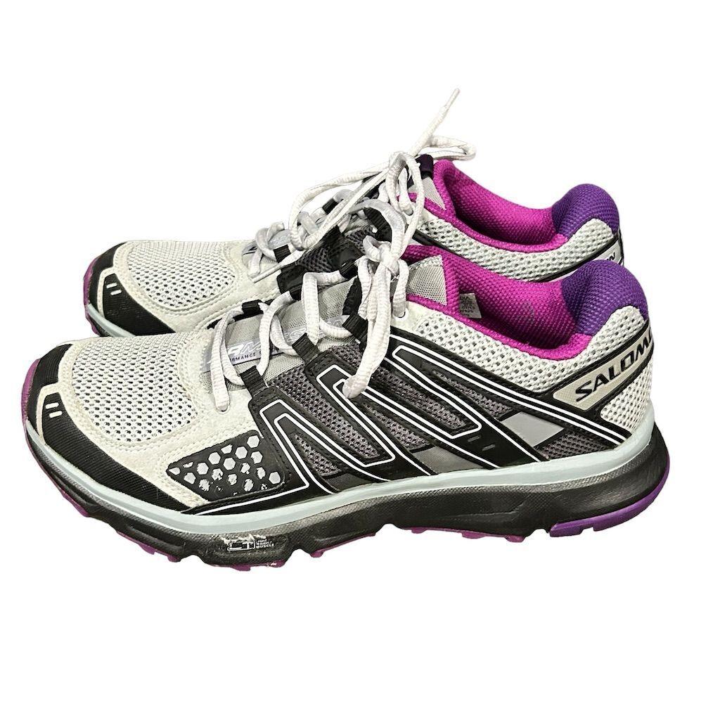 Salomon Women`s XR Mission Trail Running Hiking Shoes Gray Purple Size 10.5 US