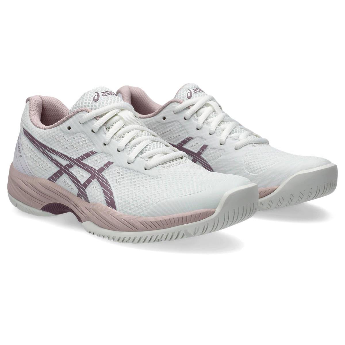 Woman`s Sneakers Athletic Shoes Asics Gel-game 9 Tennis Shoe - White/Dusty Mauve