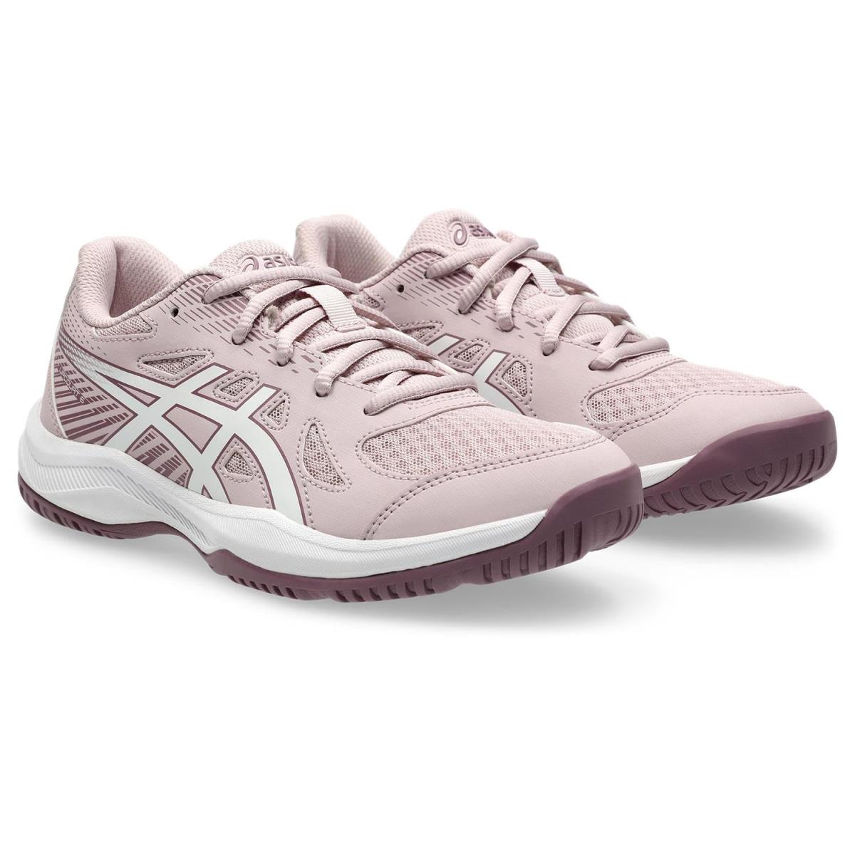 Girl`s Shoes Asics Kids Upcourt 6 GS Little Kid/big Kid - Watershed Rose/White