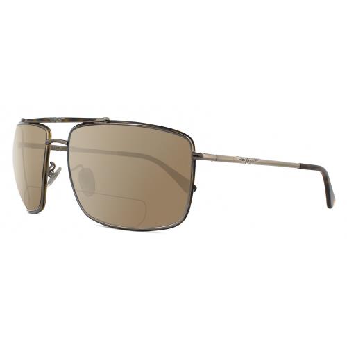 Police SPL965 Pilot Polarized Bifocal Sunglasses Gunmetal Brown Tortoise 63 mm Brown