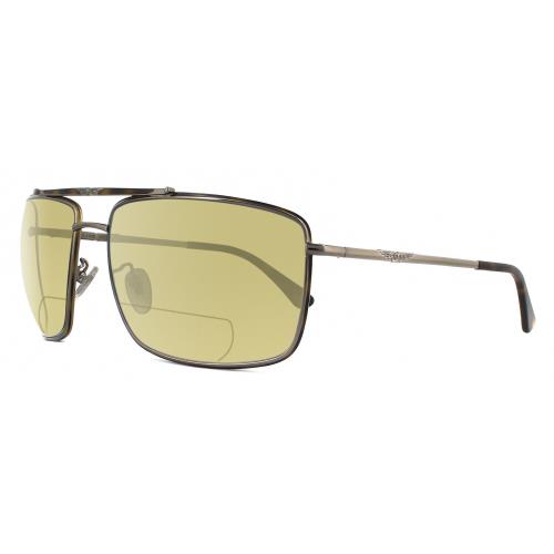 Police SPL965 Pilot Polarized Bifocal Sunglasses Gunmetal Brown Tortoise 63 mm Yellow