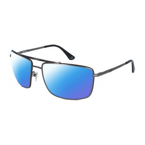 Police SPL965 Unisex Pilot Polarized Sunglasses Gunmetal Black 63 mm 4 Options Blue Mirror Polar