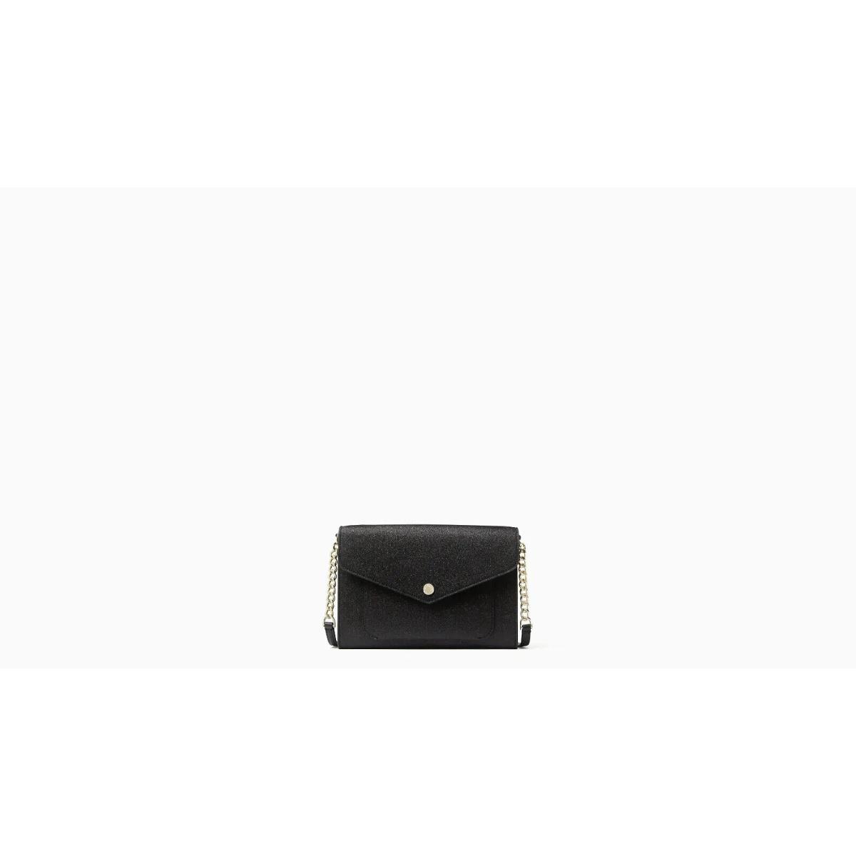 Kate Spade Glitter Fabric Tinsel Flap Crossbody Bag Black