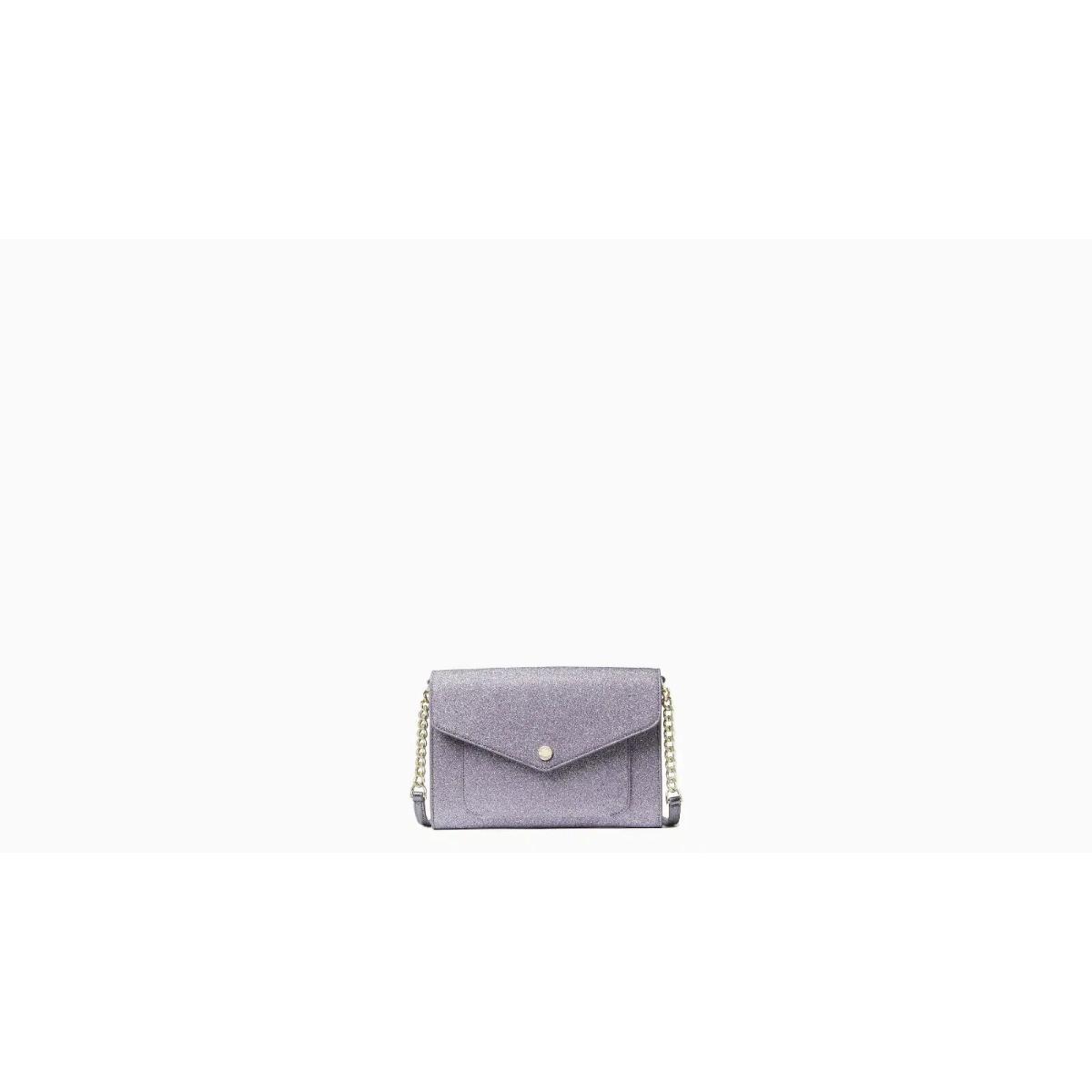 Kate Spade Glitter Fabric Tinsel Flap Crossbody Bag Lilac Frost