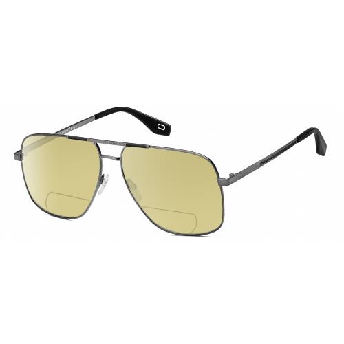 Marc Jacobs 387/S Unisex Pilot Polarize Bifocal Sunglasses Gunmetal 60mm 41Opt Yellow