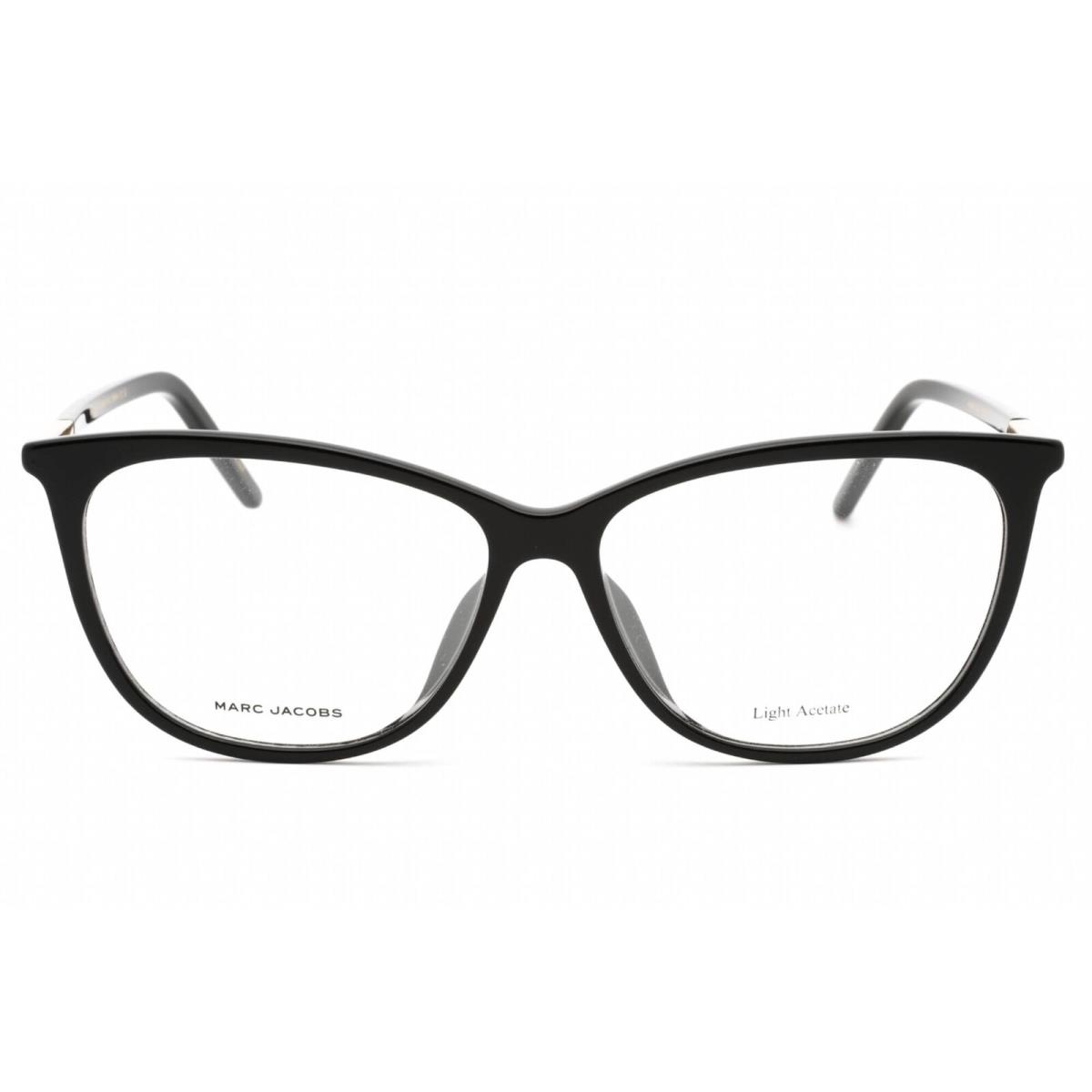 Marc Jacobs Women`s Eyeglasses Black Cat Eye Plastic Frame Marc 706/F 0807 00 - Frame: Black, Lens: Clear Demo