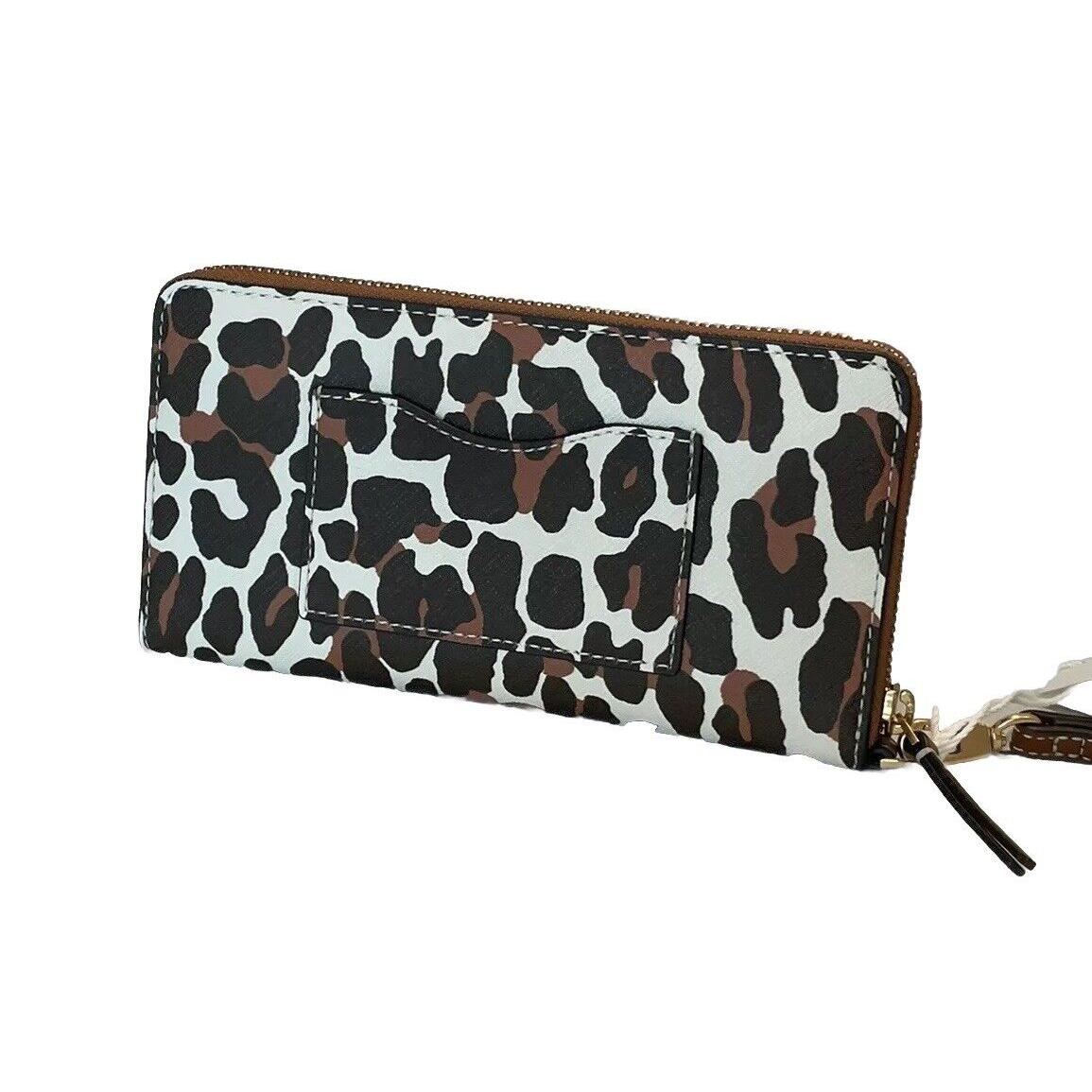 w Tag Tory Burch Emerson Printed Zip Continental Wallet Beige Reva Leopard