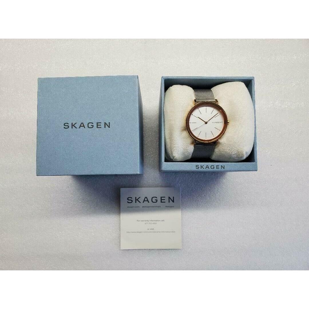 Skagen Hald Silver Dial Rose Gold Case Mesh St. Steel Ladies Watch SKW2506