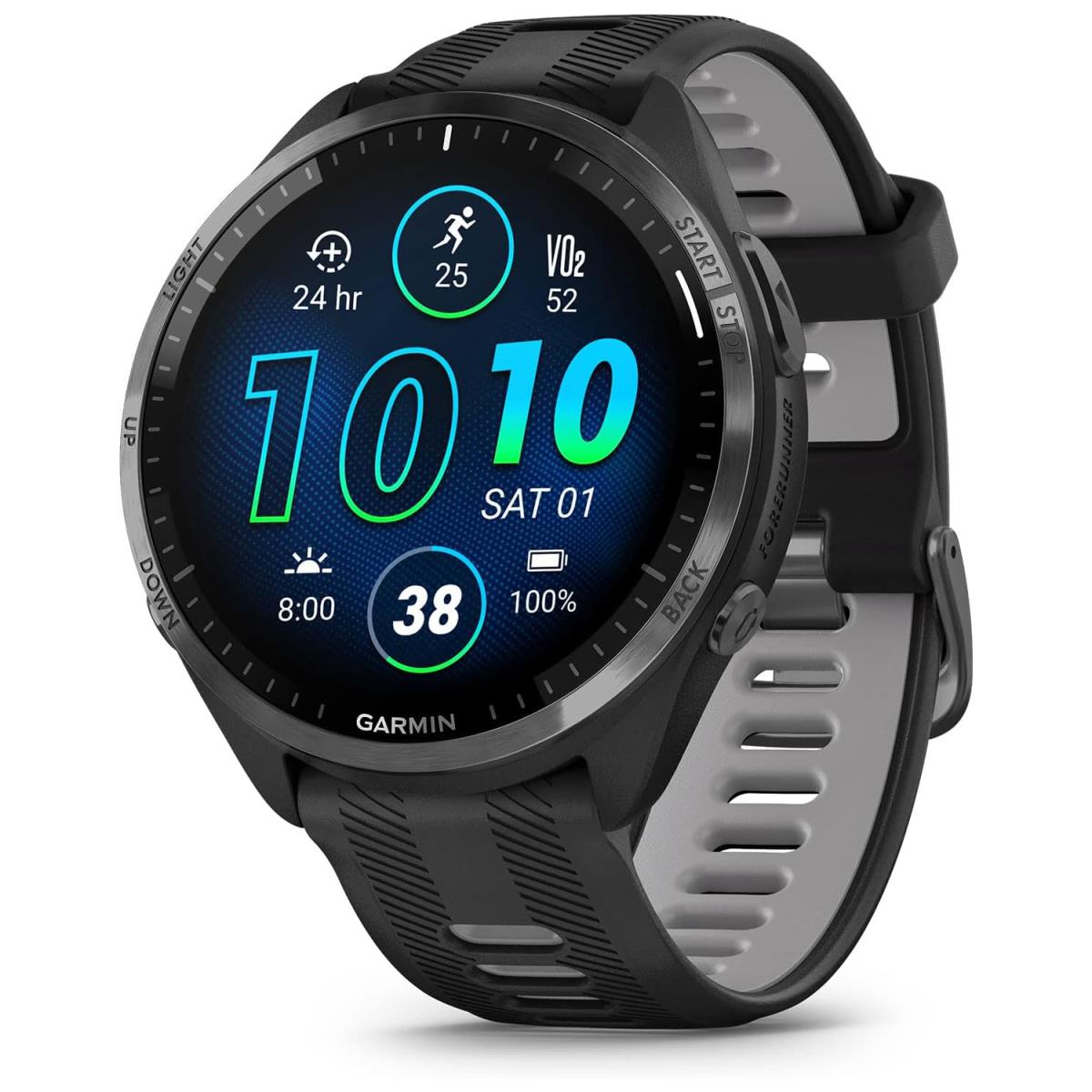 Garmin Forerunner 965 Running Smartwatch Black and Powder Gray