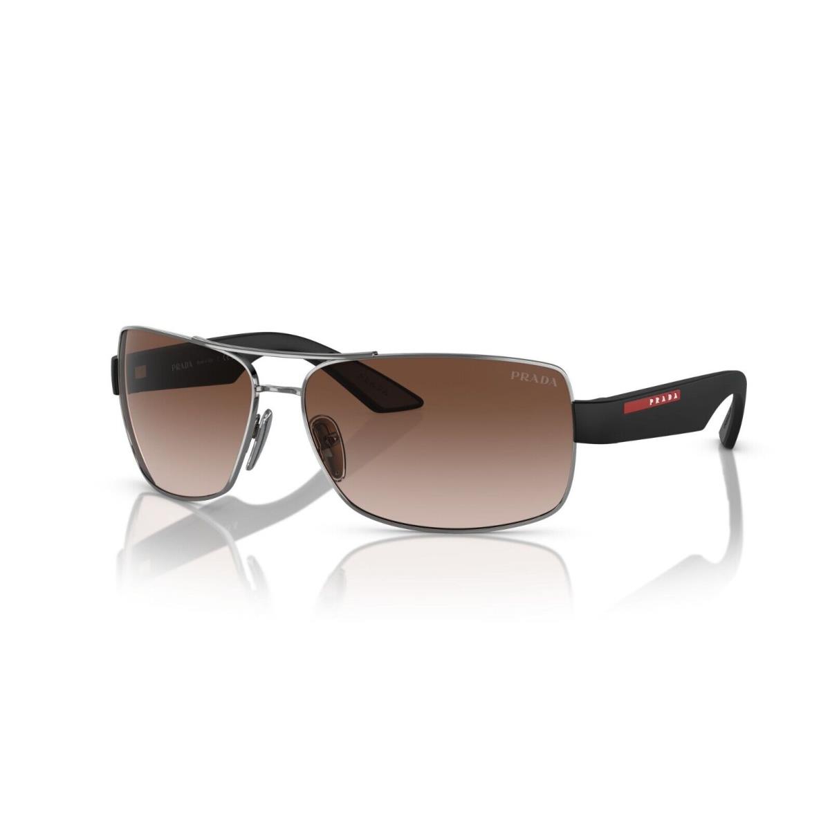 Prada Linea Rossa PS 50ZS Gunmetal/brown Shaded 5AV-02P Sunglasses - Frame: Gunmetal, Lens: Brown Shaded