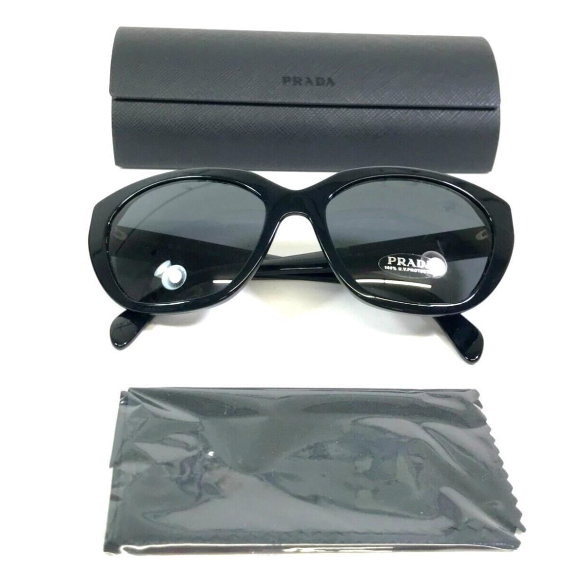 Prada Sunglasses SPR16X 1AB-5S0 Black Cat Eye Frames with Black Lenses 56-18-140